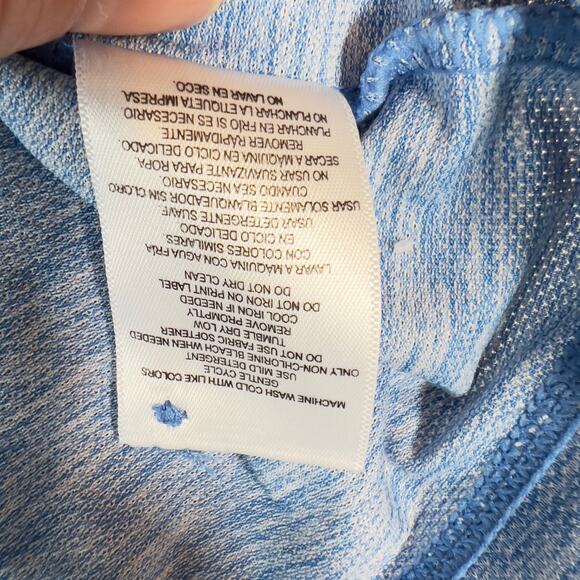 32 Degrees Cool Henley T-Shirt Woman's XL Heathered Blue Short Sleeve Wicking - Picture 4 of 9